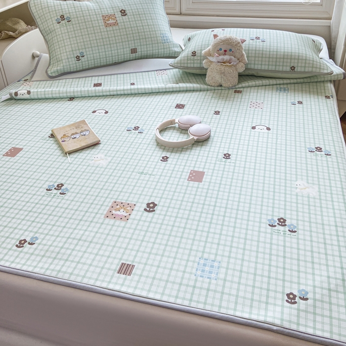 91家纺网 家纺一手货源 找家纺 麋兔 2026新款凉感小冰皮软席席子凉席 青禾小方