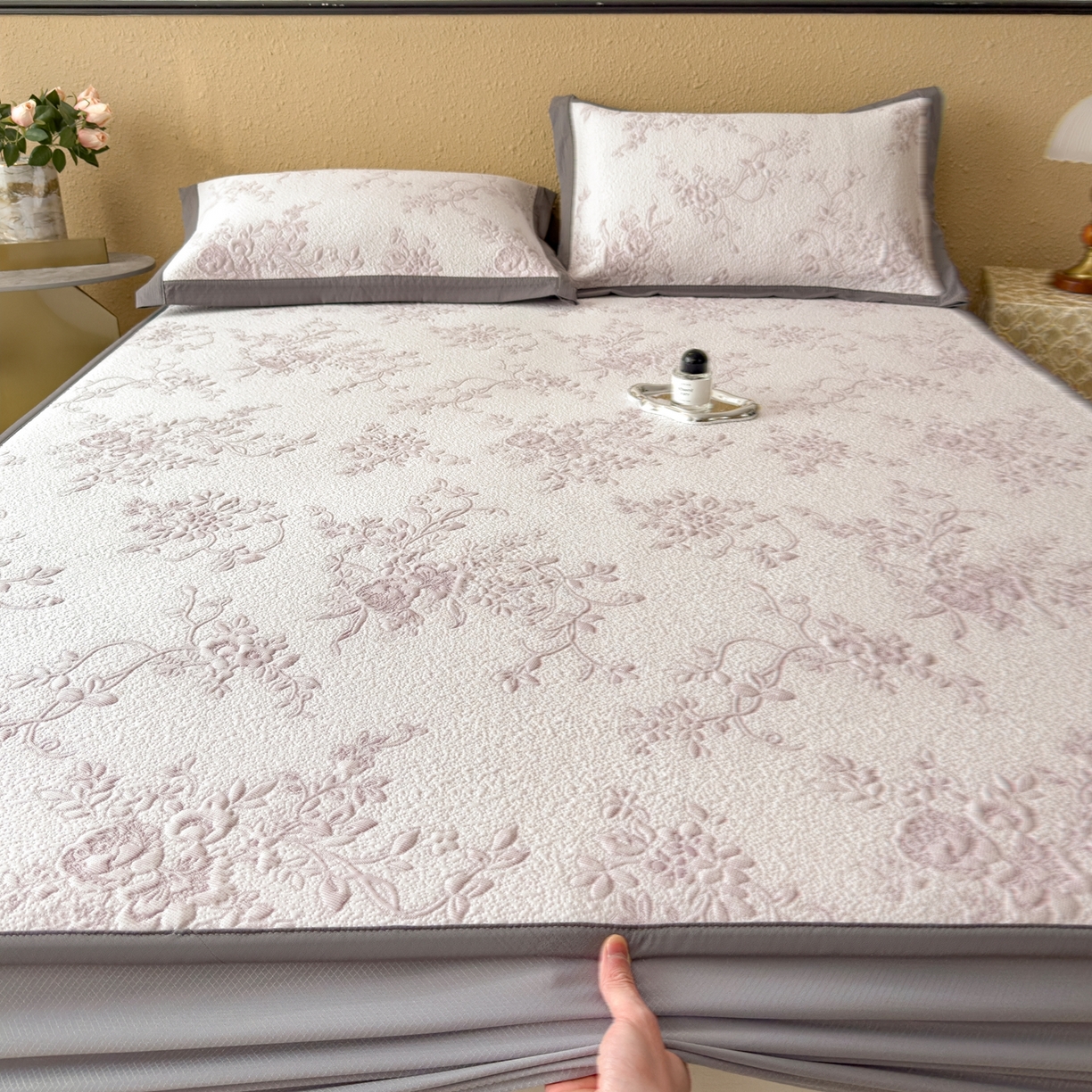 91家纺网 家纺一手货源 找家纺 孩子王家纺 2026新款夏天冰丝A类母婴级凉感值过0.21冰豆豆家用凉席子夏季-思琳娜 思琳娜-淡雅紫