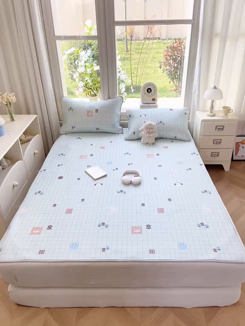 91家纺网 家纺一手货源 找家纺 麋兔 2026新款凉感小冰皮软席席子凉席 青禾小方