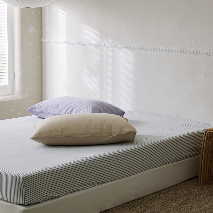 91家纺网 家纺一手货源 找家纺 （总）棉眠 2026新款调色盘全棉纯棉水洗棉混搭单品系列-条纹单床笠