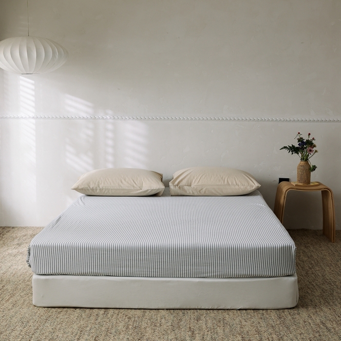 91家纺网 家纺一手货源 找家纺 （总）棉眠 2026新款调色盘全棉纯棉水洗棉混搭单品系列-条纹单床笠