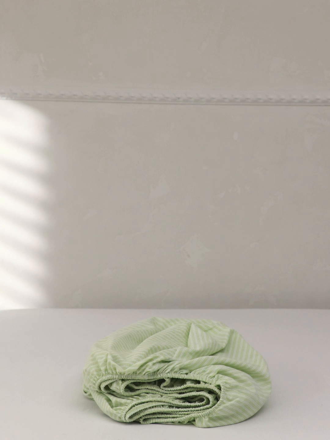 91家纺网 家纺一手货源 找家纺 棉眠 2026新款调色盘全棉纯棉水洗棉混搭单品系列-条纹单床笠 米白条