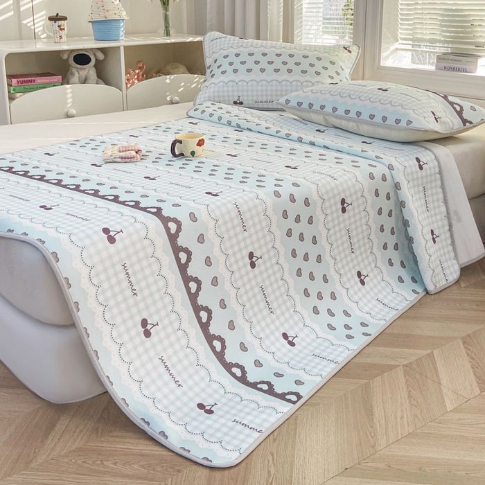 91家纺网 家纺一手货源 找家纺 麋兔 2026新款凉感小冰皮软席席子凉席 青柠樱桃