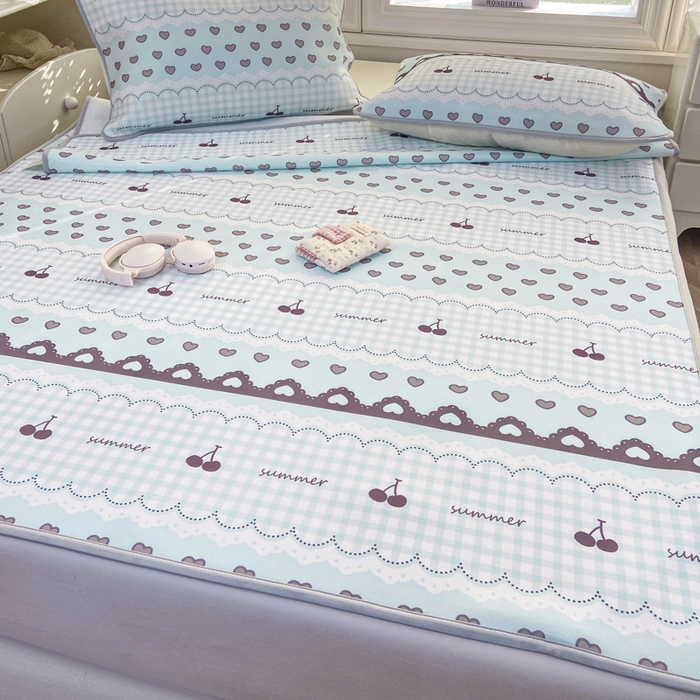 91家纺网 家纺一手货源 找家纺 麋兔 2026新款凉感小冰皮软席席子凉席 青柠樱桃