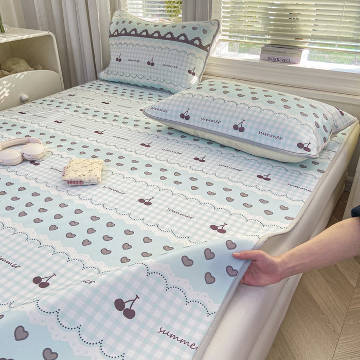 91家纺网 家纺一手货源 找家纺 麋兔 2026新款凉感小冰皮软席席子凉席 青柠樱桃