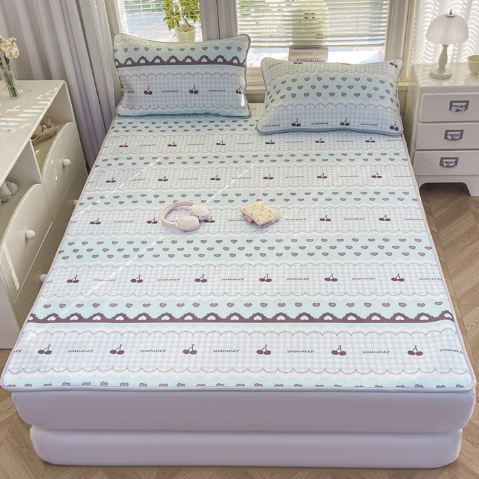 91家纺网 家纺一手货源 找家纺 麋兔 2026新款凉感小冰皮软席席子凉席 青柠樱桃