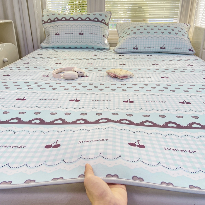 91家纺网 家纺一手货源 找家纺 麋兔 2026新款凉感小冰皮软席席子凉席 青柠樱桃