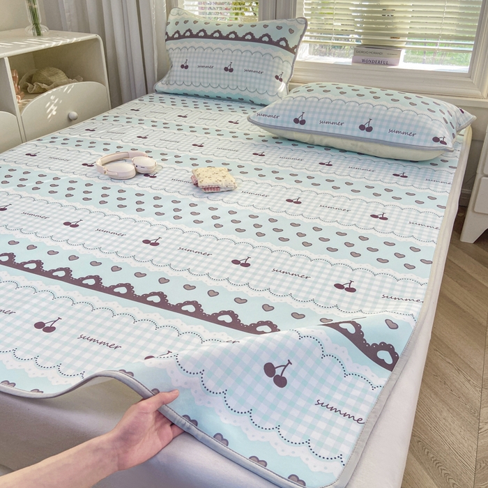 91家纺网 家纺一手货源 找家纺 麋兔 2026新款凉感小冰皮软席席子凉席 青柠樱桃