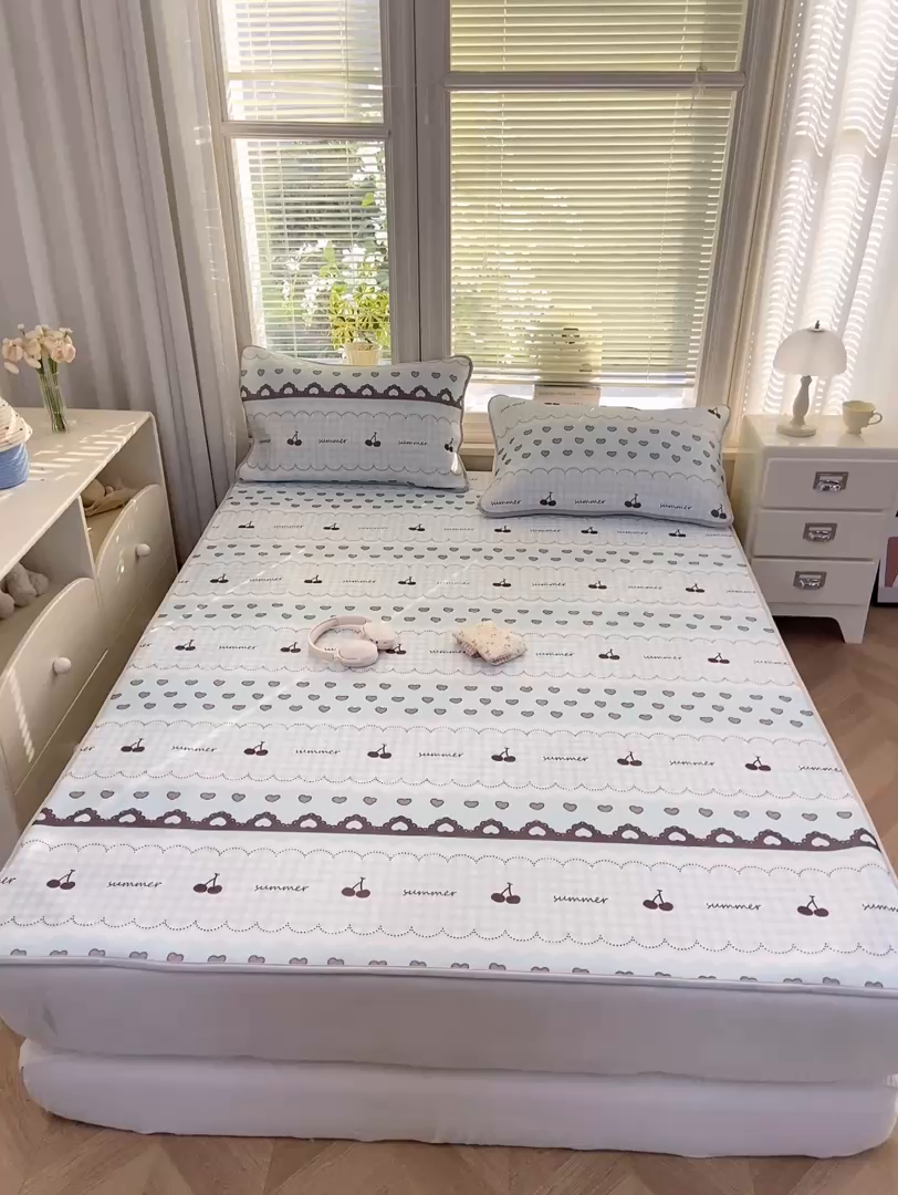 91家纺网 家纺一手货源 找家纺 麋兔 2026新款凉感小冰皮软席席子凉席 青柠樱桃