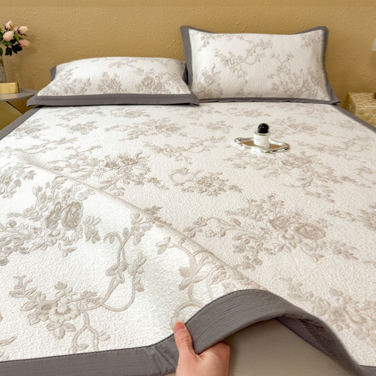 91家纺网 家纺一手货源 找家纺 孩子王家纺 2026新款夏天冰丝A类母婴级凉感值过0.21冰豆豆家用凉席子夏季-思琳娜 思琳娜-豆咖