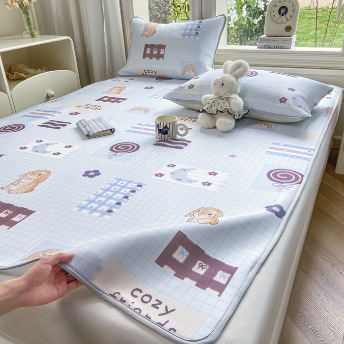 91家纺网 家纺一手货源 找家纺 麋兔 2026新款凉感小冰皮软席席子凉席 兔屋