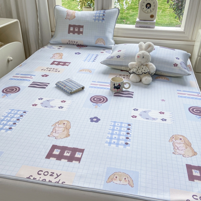 91家纺网 家纺一手货源 找家纺 麋兔 2026新款凉感小冰皮软席席子凉席 兔屋