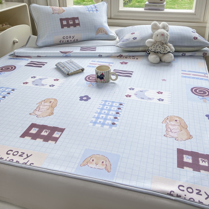 91家纺网 家纺一手货源 找家纺 麋兔 2026新款凉感小冰皮软席席子凉席 兔屋