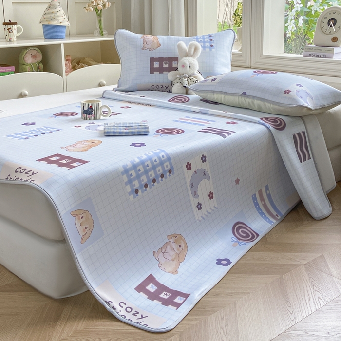 91家纺网 家纺一手货源 找家纺 麋兔 2026新款凉感小冰皮软席席子凉席 兔屋