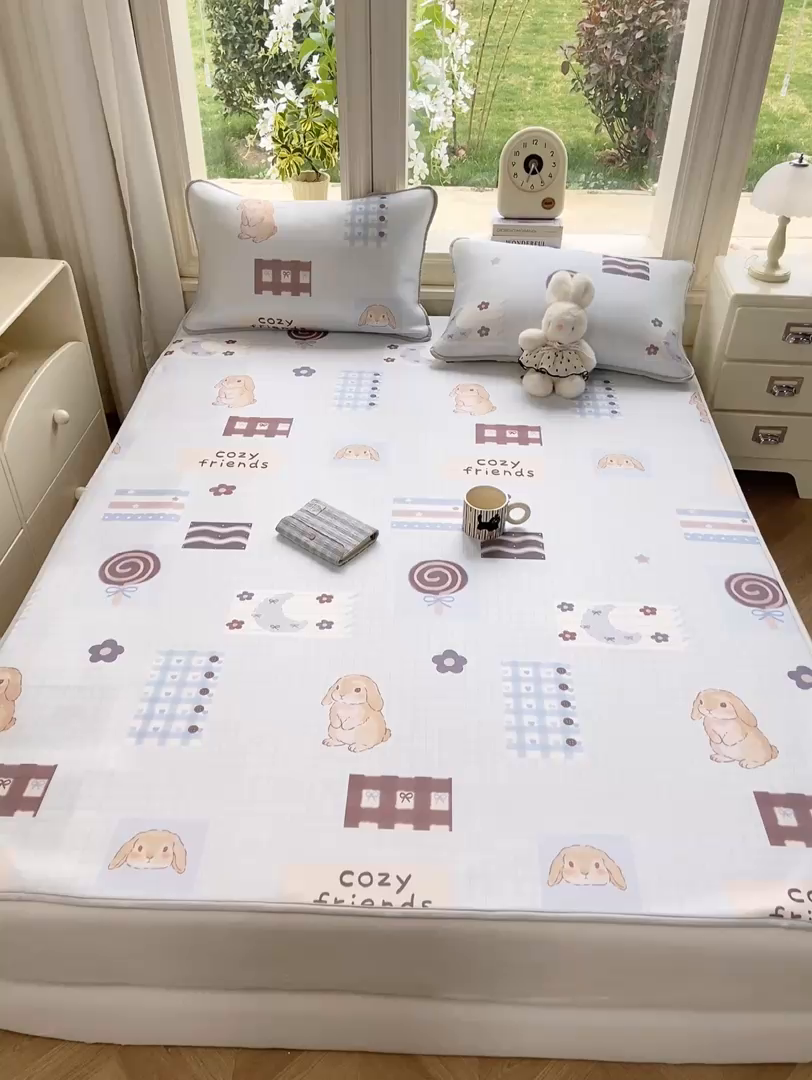 91家纺网 家纺一手货源 找家纺 麋兔 2026新款凉感小冰皮软席席子凉席 兔屋