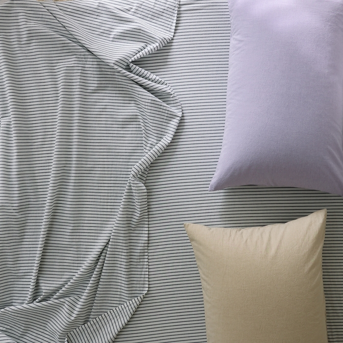91家纺网 家纺一手货源 找家纺 （总）棉眠 2026新款调色盘全棉纯棉水洗棉混搭单品系列-条纹单床单
