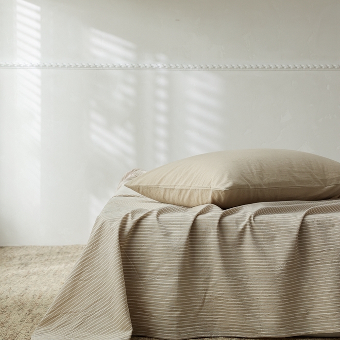 91家纺网 家纺一手货源 找家纺 （总）棉眠 2026新款调色盘全棉纯棉水洗棉混搭单品系列-条纹单床单