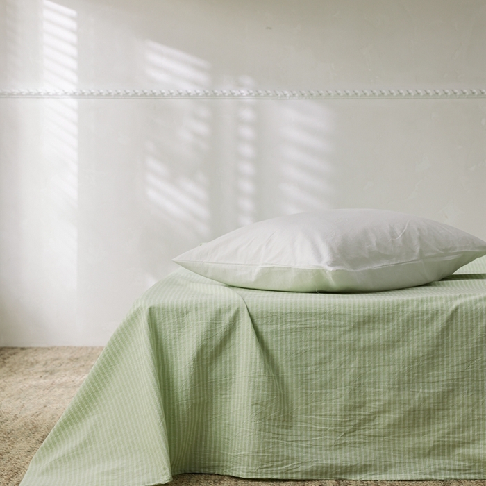 棉眠 2026新款调色盘全棉纯棉水洗棉混搭单品系列-条纹单床单 蜜瓜条