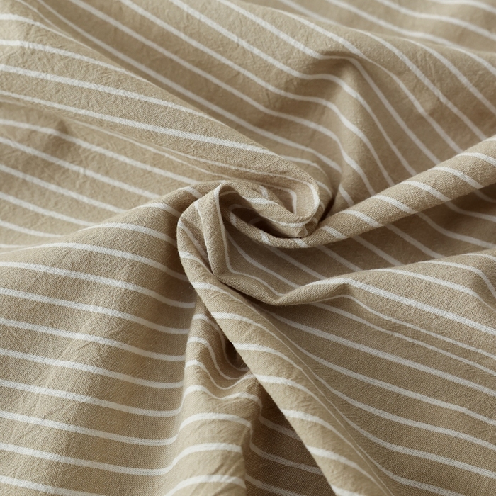 91家纺网 家纺一手货源 找家纺 棉眠 2026新款调色盘全棉纯棉水洗棉混搭单品系列-条纹单床单 卡其条