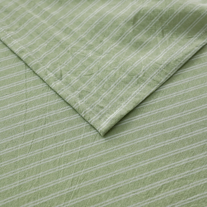 91家纺网 家纺一手货源 找家纺 棉眠 2026新款调色盘全棉纯棉水洗棉混搭单品系列-条纹单床单 蜜瓜条