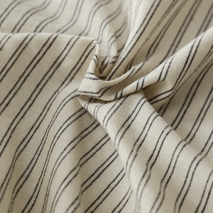 91家纺网 家纺一手货源 找家纺 棉眠 2026新款调色盘全棉纯棉水洗棉混搭单品系列-条纹单床单 米白条