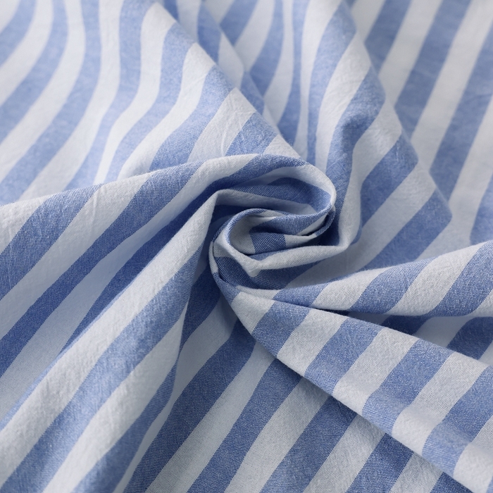 91家纺网 家纺一手货源 找家纺 棉眠 2026新款调色盘全棉纯棉水洗棉混搭单品系列-条纹单床单 蓝条