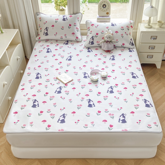 91家纺网 家纺一手货源 找家纺 麋兔 2026新款凉感小冰皮软席席子凉席 兔野