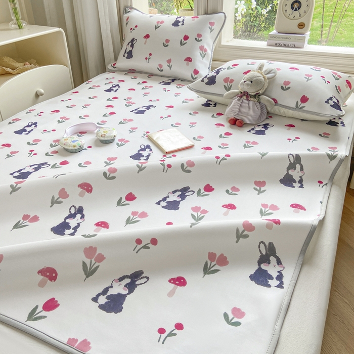 91家纺网 家纺一手货源 找家纺 麋兔 2026新款凉感小冰皮软席席子凉席 兔野