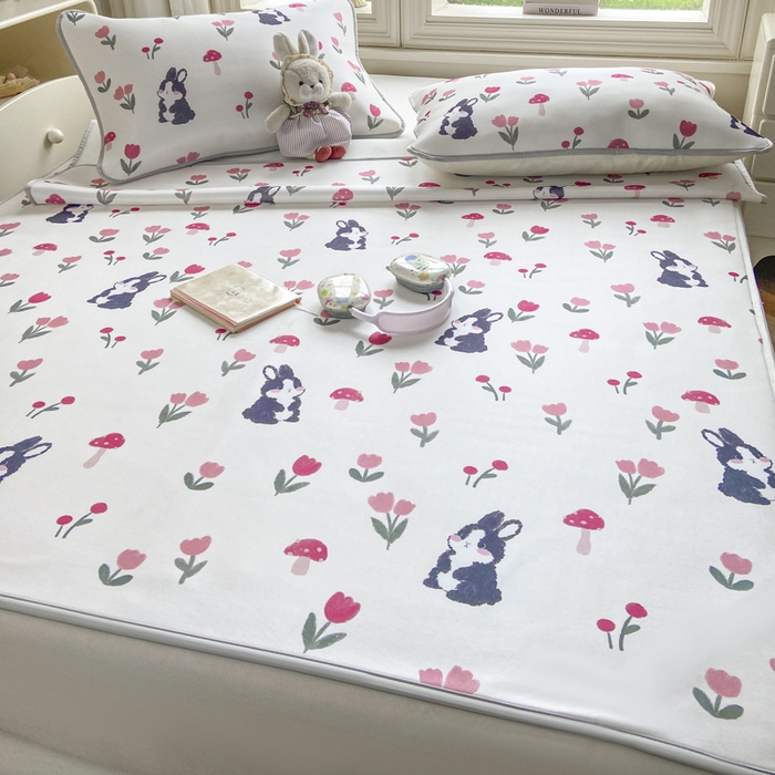 91家纺网 家纺一手货源 找家纺 麋兔 2026新款凉感小冰皮软席席子凉席 兔野