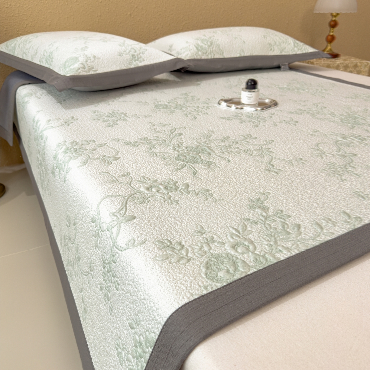 91家纺网 家纺一手货源 找家纺 孩子王家纺 2026新款夏天冰丝A类母婴级凉感值过0.21冰豆豆家用凉席子夏季-思琳娜 思琳娜-豆绿