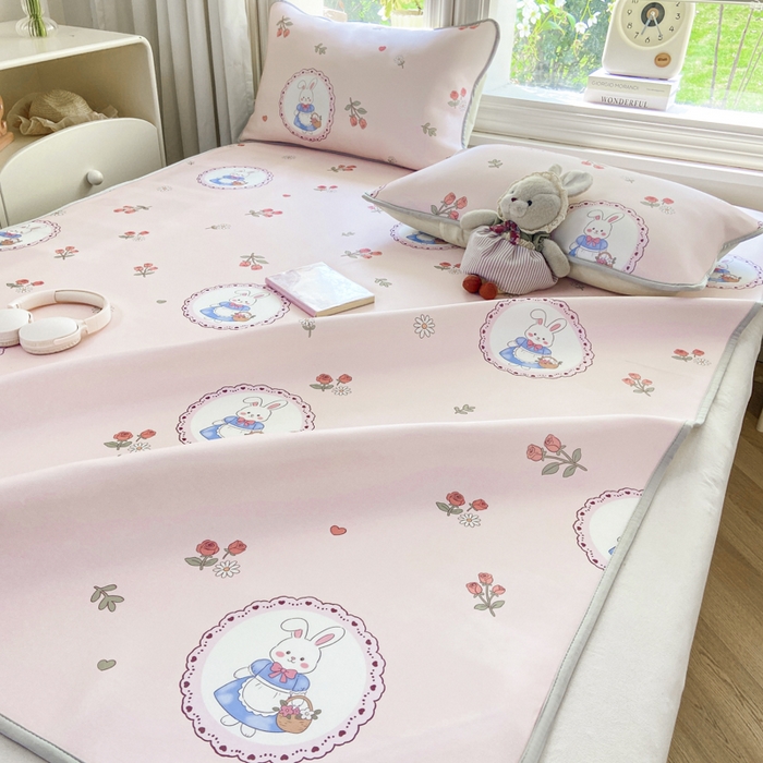 91家纺网 家纺一手货源 找家纺 麋兔 2026新款凉感小冰皮软席席子凉席 兔园