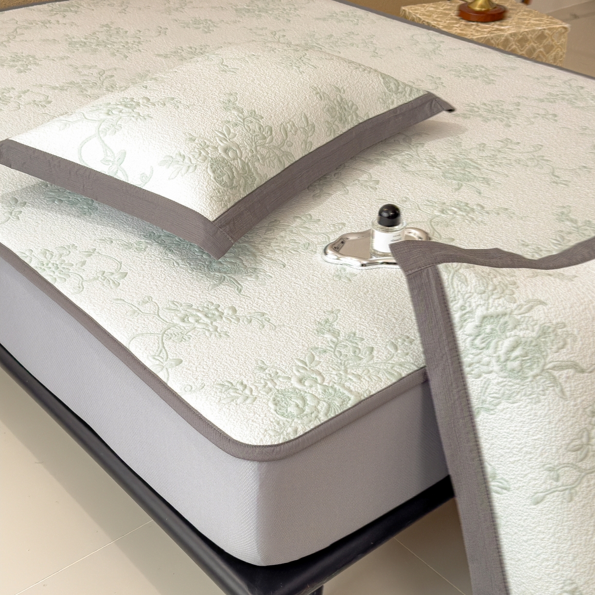 91家纺网 家纺一手货源 找家纺 孩子王家纺 2026新款夏天冰丝A类母婴级凉感值过0.21冰豆豆家用凉席子夏季-思琳娜 思琳娜-豆绿