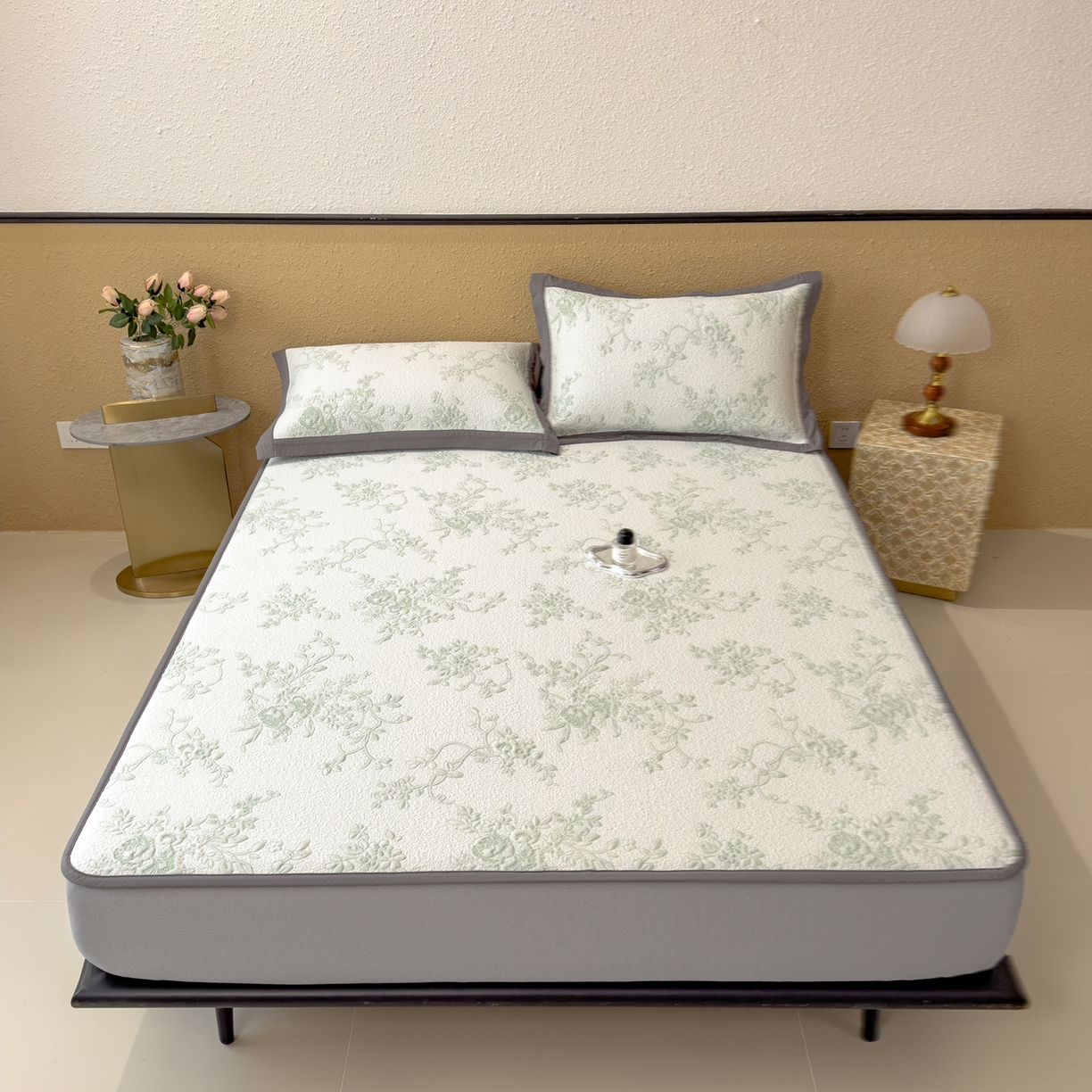 91家纺网 家纺一手货源 找家纺 孩子王家纺 2026新款夏天冰丝A类母婴级凉感值过0.21冰豆豆家用凉席子夏季-思琳娜 思琳娜-豆绿