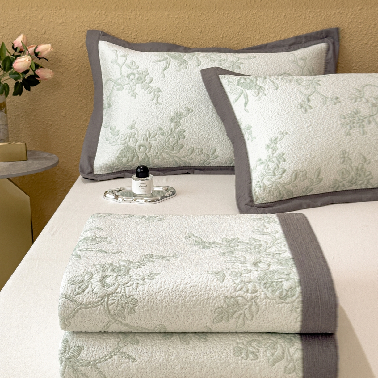 91家纺网 家纺一手货源 找家纺 孩子王家纺 2026新款夏天冰丝A类母婴级凉感值过0.21冰豆豆家用凉席子夏季-思琳娜 思琳娜-豆绿