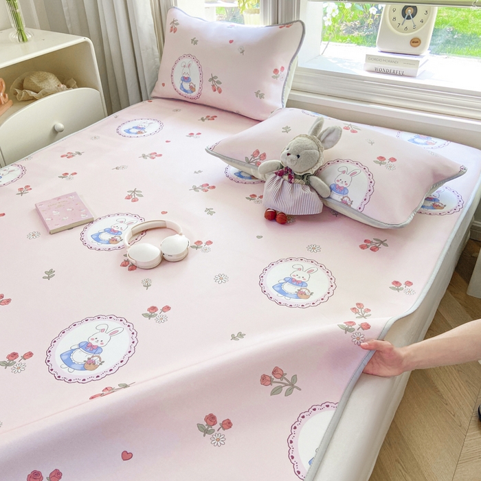 91家纺网 家纺一手货源 找家纺 麋兔 2026新款凉感小冰皮软席席子凉席 兔园