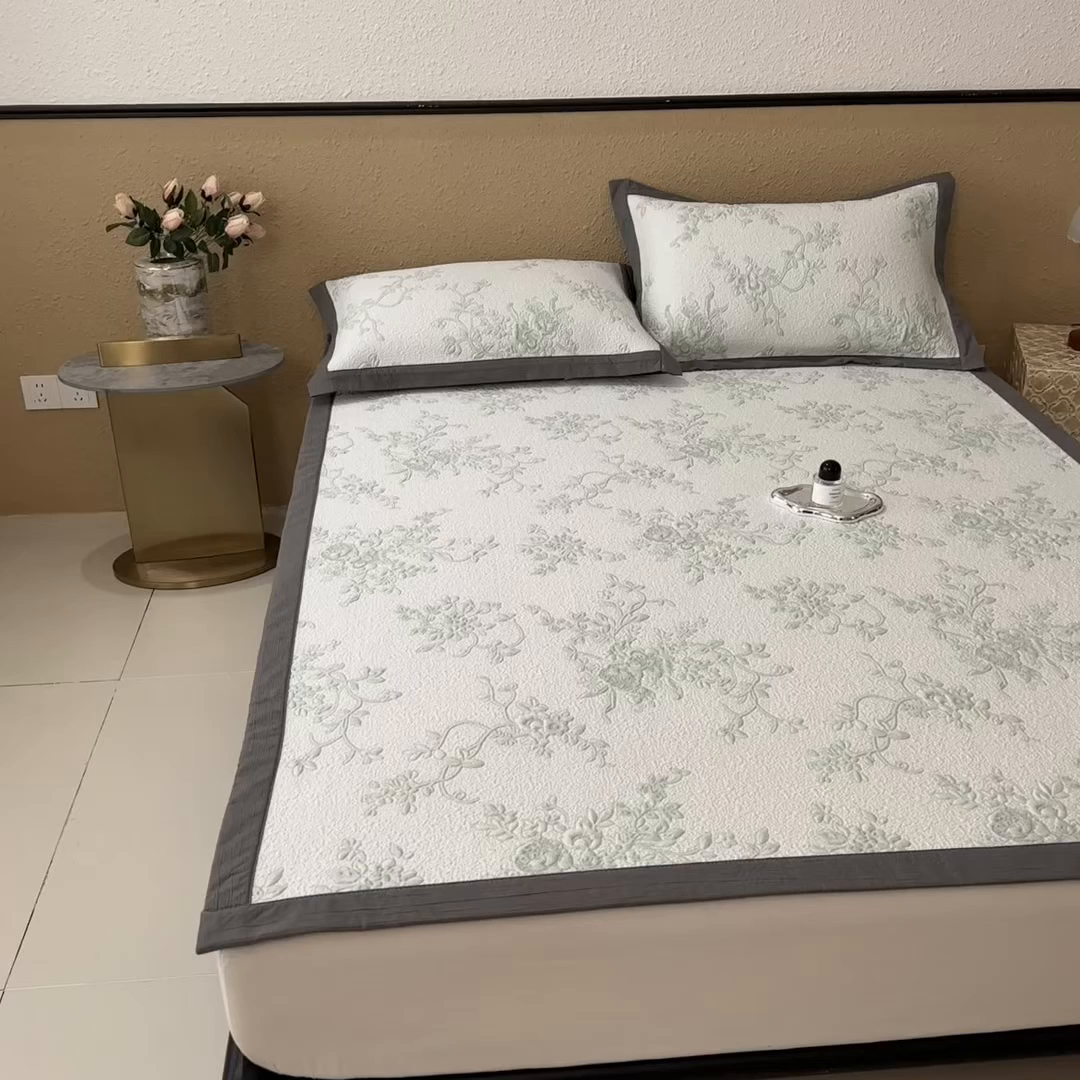 91家纺网 家纺一手货源 找家纺 孩子王家纺 2026新款夏天冰丝A类母婴级凉感值过0.21冰豆豆家用凉席子夏季-思琳娜 思琳娜-豆绿