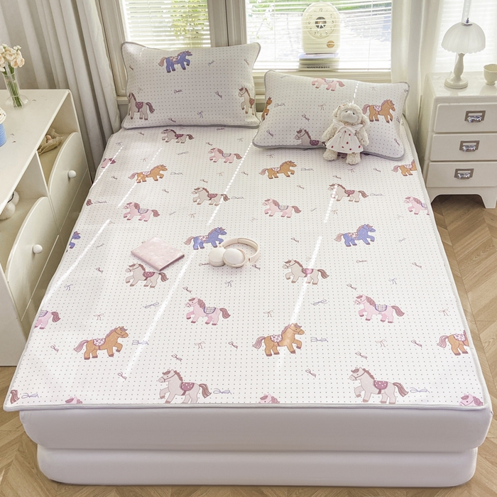 91家纺网 家纺一手货源 找家纺 麋兔 2026新款凉感小冰皮软席席子凉席 小马