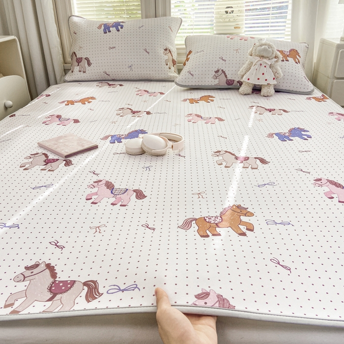 91家纺网 家纺一手货源 找家纺 麋兔 2026新款凉感小冰皮软席席子凉席 小马