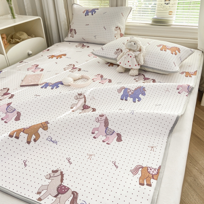 91家纺网 家纺一手货源 找家纺 麋兔 2026新款凉感小冰皮软席席子凉席 小马