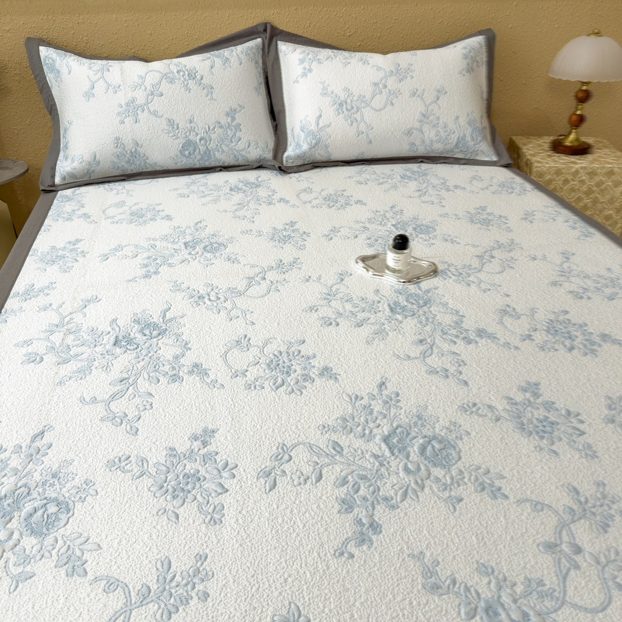 91家纺网 家纺一手货源 找家纺 孩子王家纺 2026新款夏天冰丝A类母婴级凉感值过0.21冰豆豆家用凉席子夏季-思琳娜 思琳娜-天空蓝