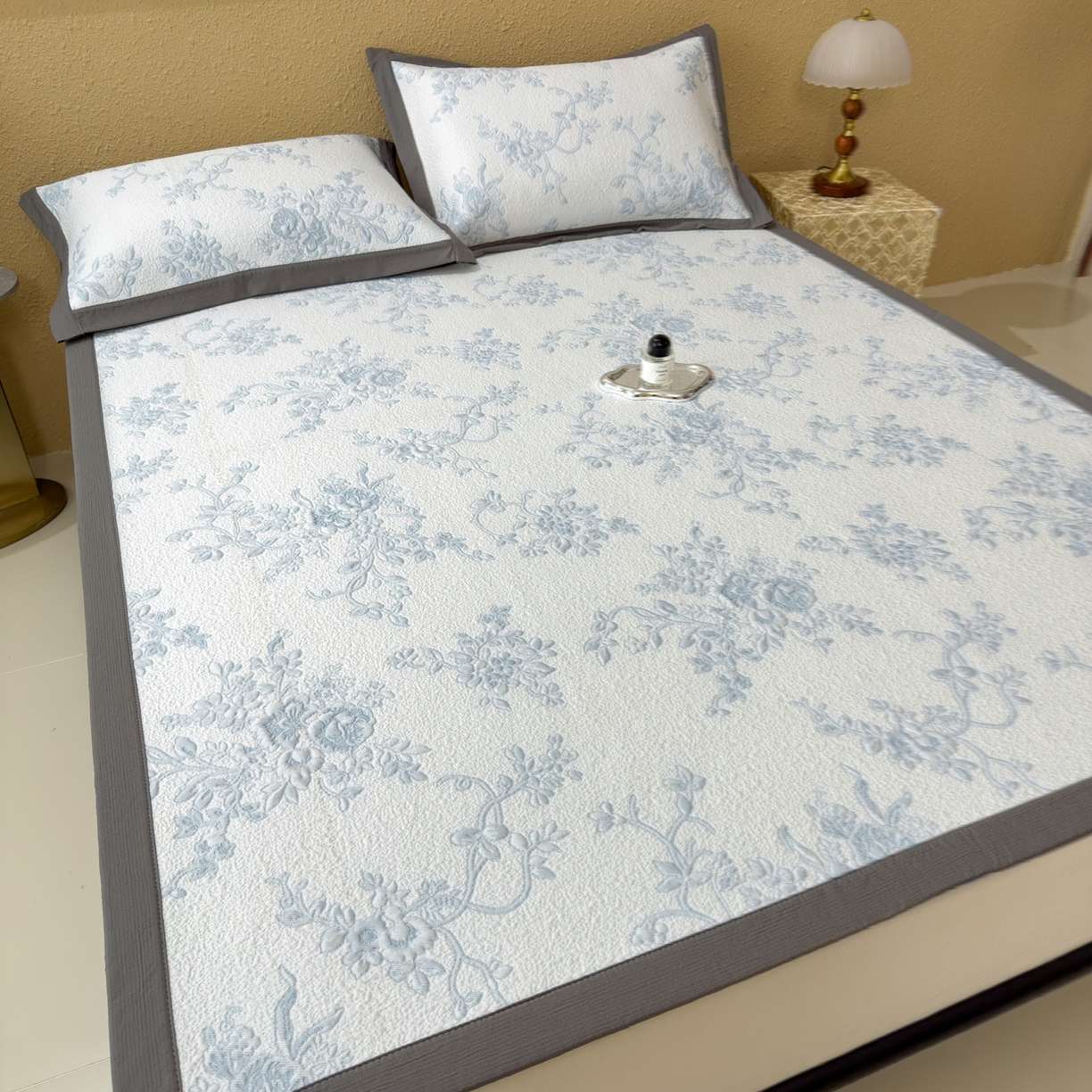 91家纺网 家纺一手货源 找家纺 孩子王家纺 2026新款夏天冰丝A类母婴级凉感值过0.21冰豆豆家用凉席子夏季-思琳娜 思琳娜-天空蓝