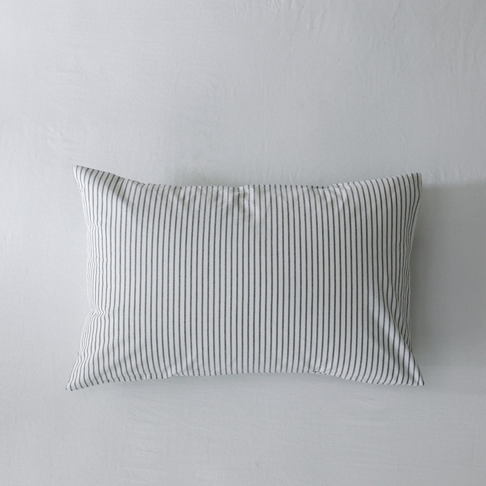 棉眠 2026新款调色盘水洗棉混搭单品系列-条纹单枕套 灰条