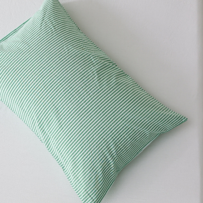 91家纺网 家纺一手货源 找家纺 棉眠 2026新款调色盘水洗棉混搭单品系列-条纹单枕套 灰条