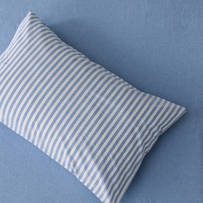 91家纺网 家纺一手货源 找家纺 棉眠 2026新款调色盘水洗棉混搭单品系列-条纹单枕套 灰条