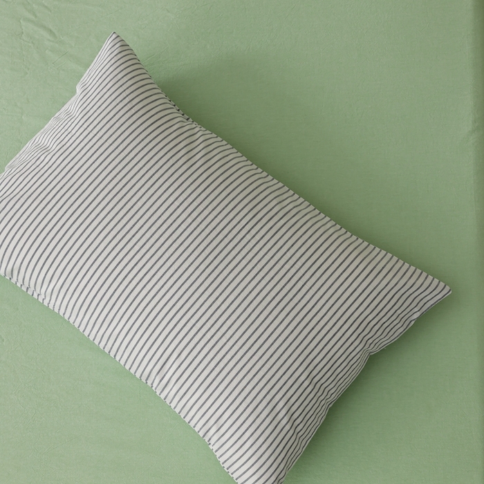 91家纺网 家纺一手货源 找家纺 棉眠 2026新款调色盘水洗棉混搭单品系列-条纹单枕套 卡其条