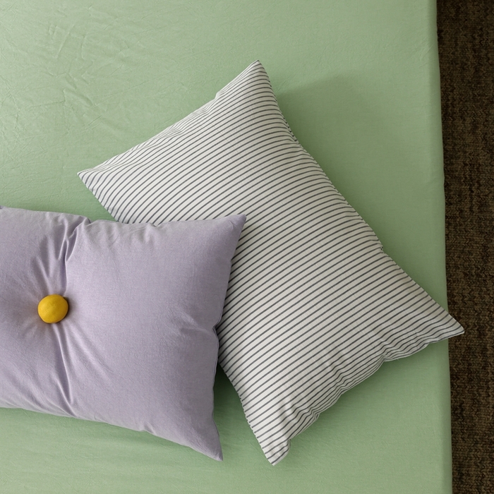 91家纺网 家纺一手货源 找家纺 棉眠 2026新款调色盘水洗棉混搭单品系列-条纹单枕套 卡其条