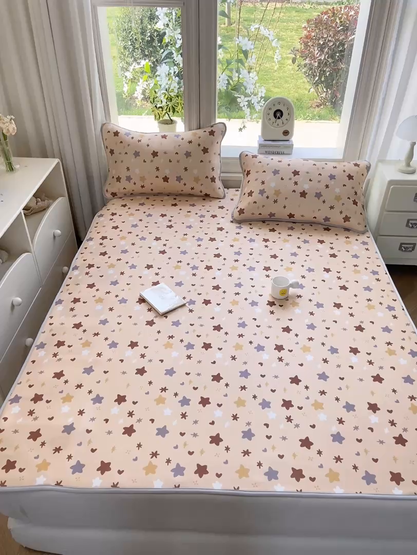 91家纺网 家纺一手货源 找家纺 麋兔 2026新款凉感小冰皮软席席子凉席 星咖