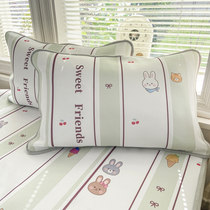 91家纺网 家纺一手货源 找家纺 麋兔 2026新款凉感小冰皮软席席子凉席 星条萌友