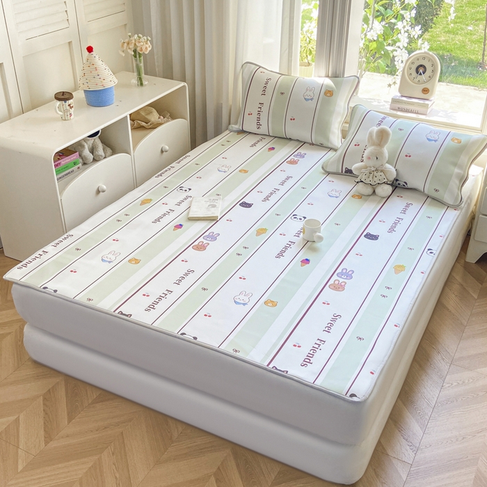 91家纺网 家纺一手货源 找家纺 麋兔 2026新款凉感小冰皮软席席子凉席 星条萌友