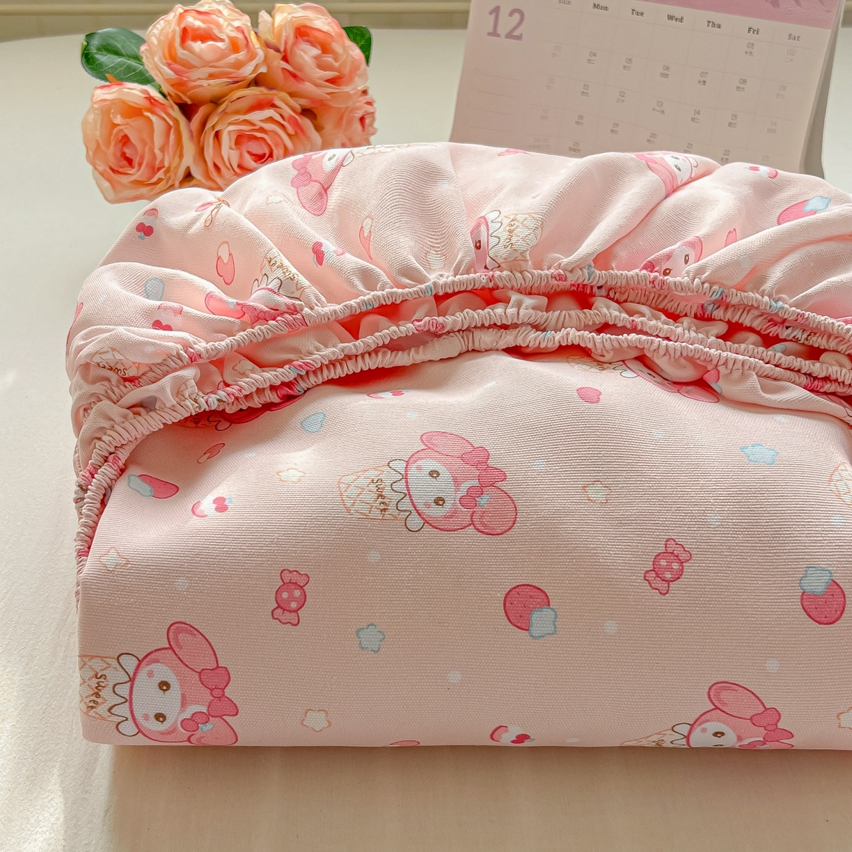 韩巢家纺 2026新款老粗布床笠春夏季凉席席子热销款防滑床笠单件 小美冰激凌【老粗布】